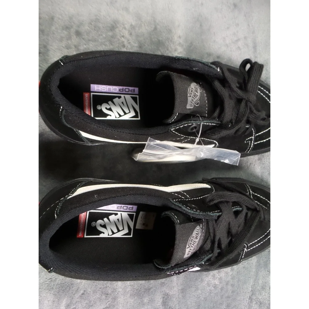 Vans Skate Sk8-Low Shoes Mens Size 10.5 Black PopCush Duracap Sneakers NWOB